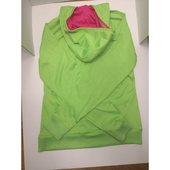 Fila Sport 3/4 Zip Lime Green And Pink Pullover Hoodie size XL (16) Teen Girl - Picture 2 of 4